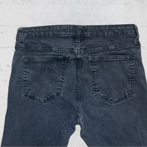 Free People We The Free Raw Edge Split Hem Black Skinny Jeans Size 30 - Picture 6 of 12